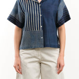 Nymane Apparel Womens Blouses River Camp Shirt in Indigo