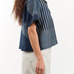 Nymane Apparel Womens Blouses River Camp Shirt in Indigo
