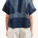 Nymane Apparel Womens Blouses River Camp Shirt in Indigo