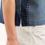 Nymane Apparel Womens Blouses River Camp Shirt in Indigo