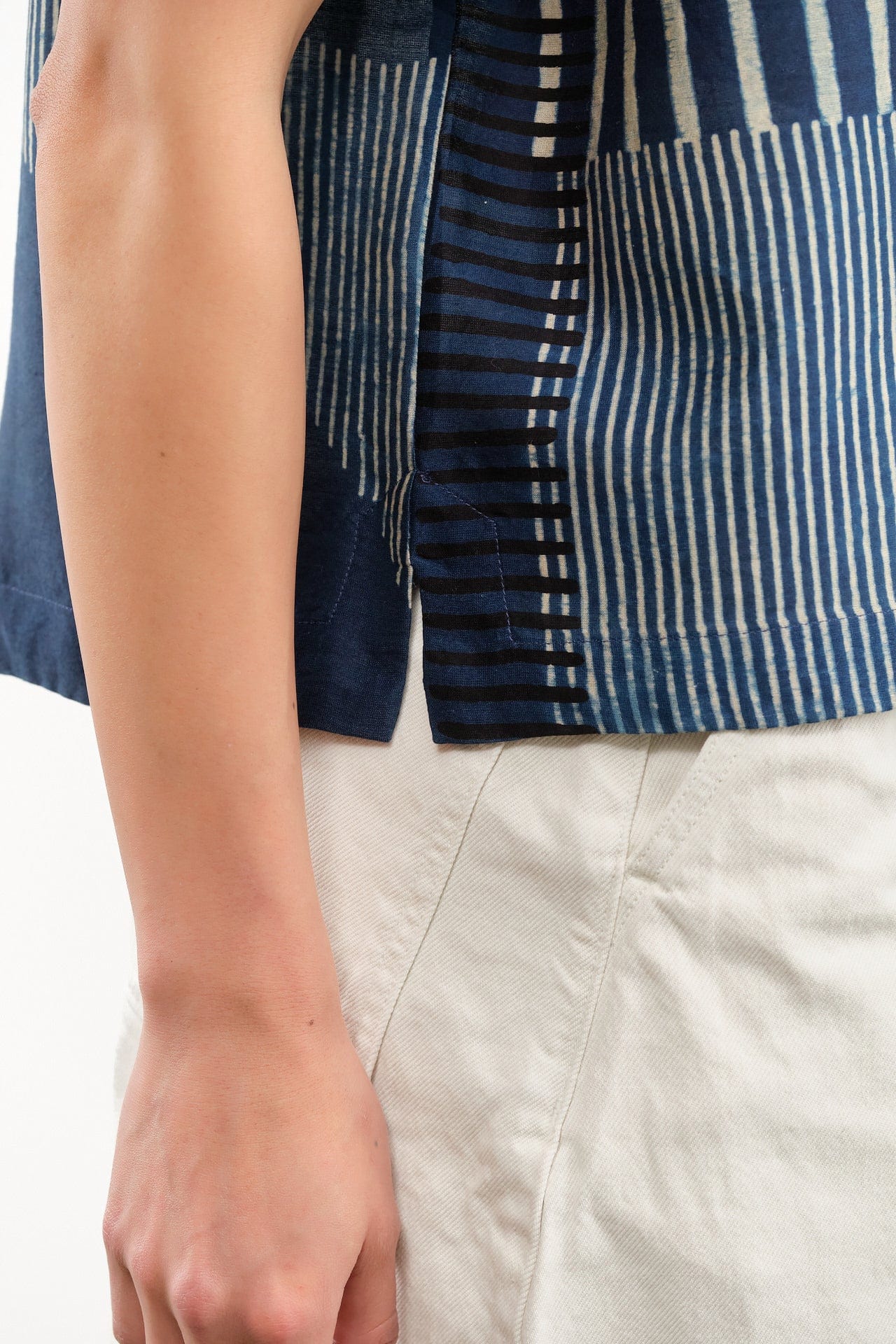 Nymane Apparel Womens Blouses River Camp Shirt in Indigo