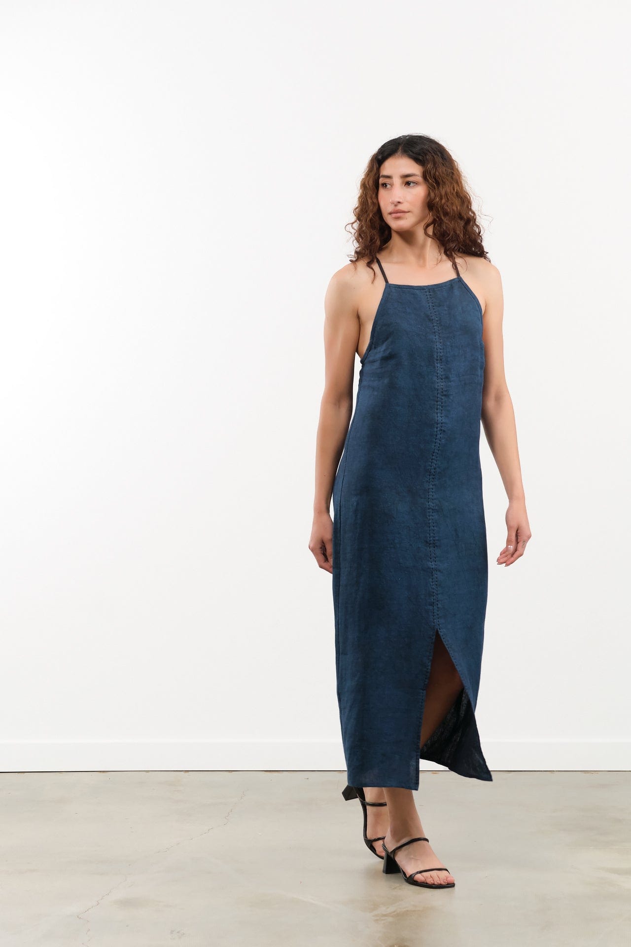 Nymane Apparel Womens Dresses Tilda Slip Dress Indigo/Black / XSmall