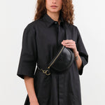 Il Bisonte Accessories Bags Oliveta Belt Bag in Nero Nero / 11" L X 6" W X 0.5" D