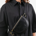 Il Bisonte Accessories Bags Oliveta Belt Bag in Nero Nero / 11" L X 6" W X 0.5" D