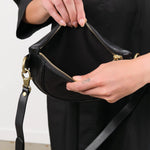 Il Bisonte Accessories Bags Oliveta Belt Bag in Nero Nero / 11" L X 6" W X 0.5" D