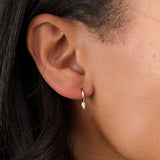 Pamela Love Diamond Spike Huggie Earring with 14K Gold