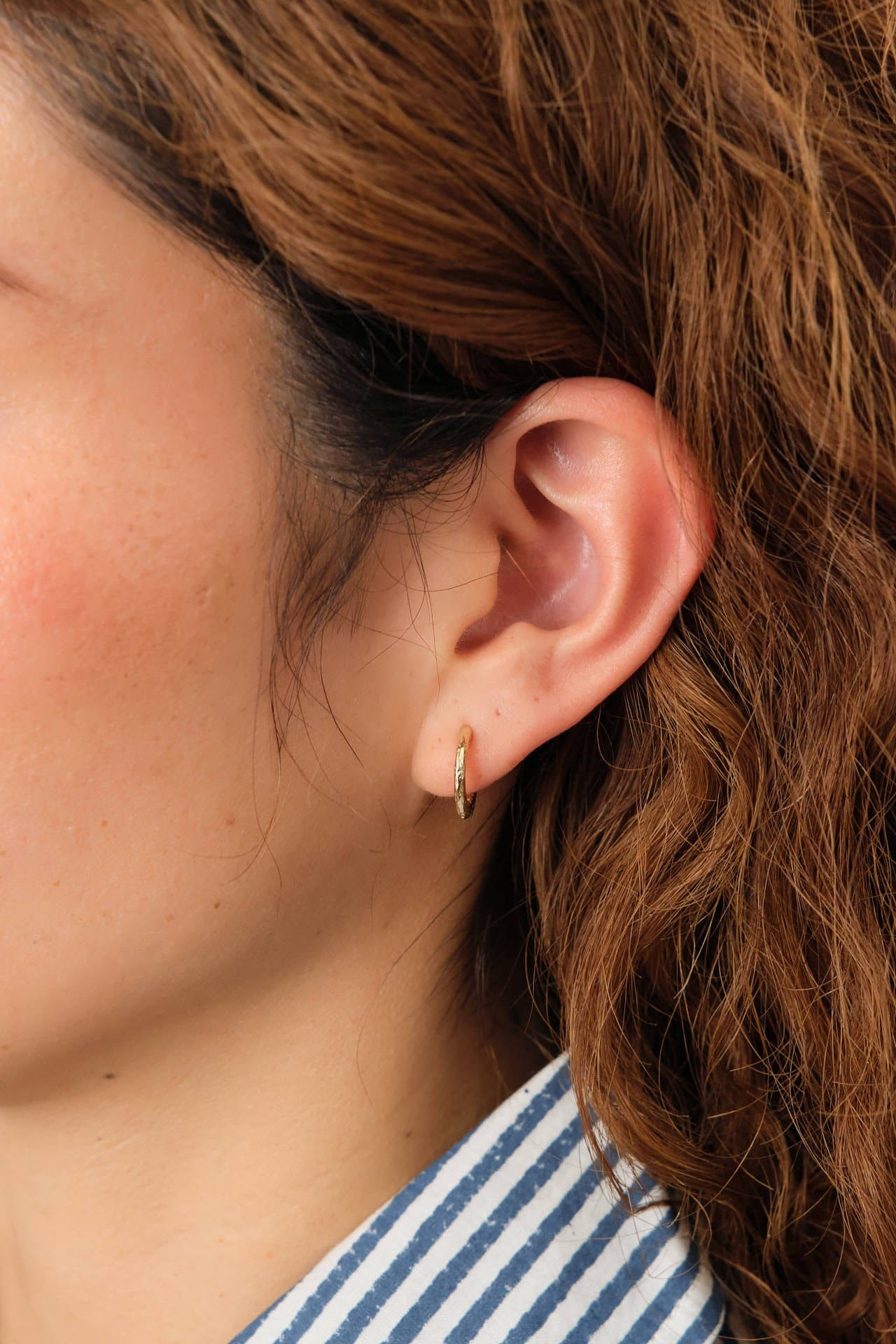 Pamela Love Jewelry Earrings Hand Carved Huggie 14K Yellow Gold / Single