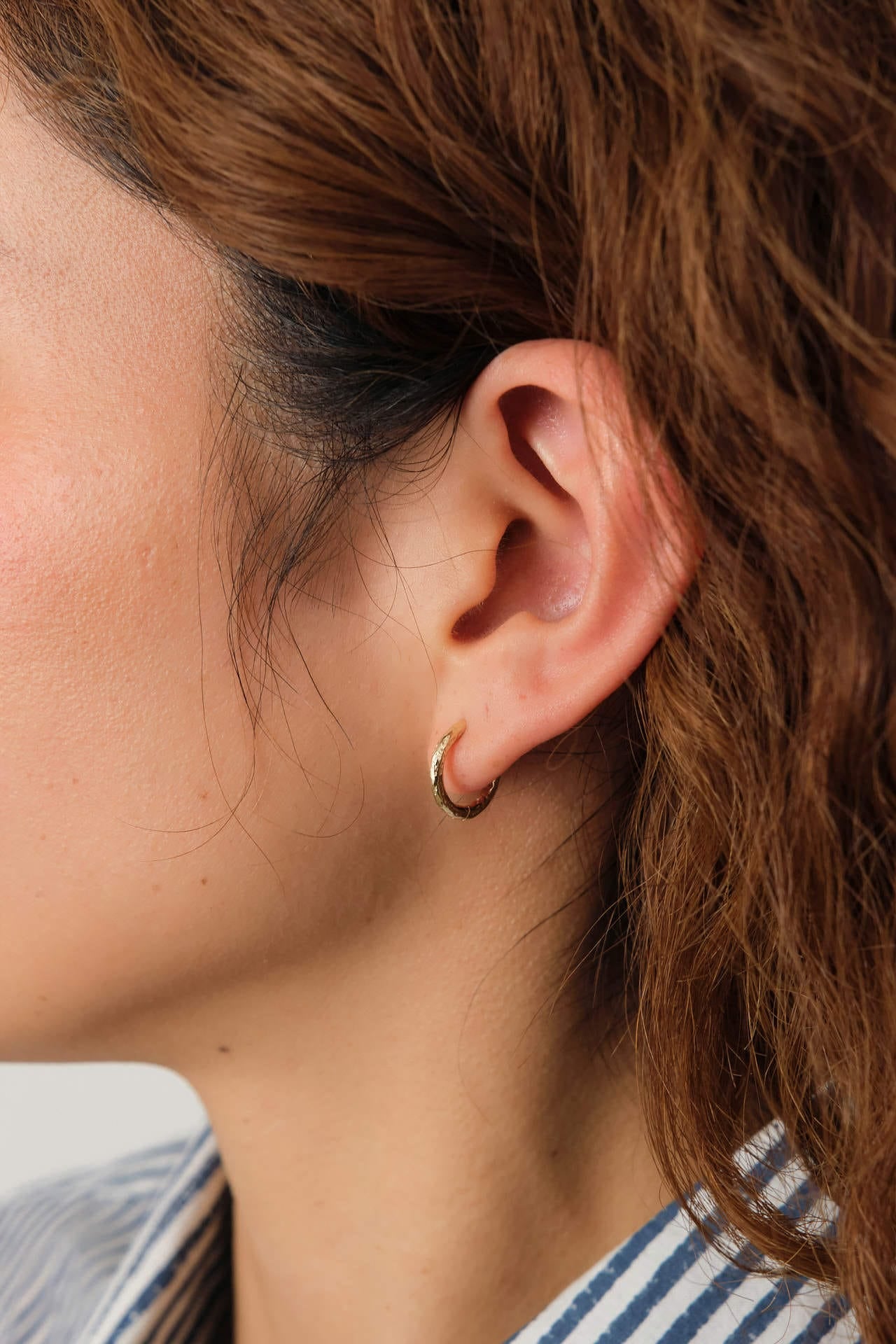 Pamela Love Jewelry Earrings Hand Carved Huggie 14K Yellow Gold / Single