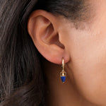 Pamela Love Inlay Vessel Huggie Earring with Lapis and Gold