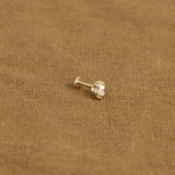 Pamela Love Jewelry Earrings Memento Mori Stud Earring with Heart Back Diamond