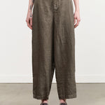 Linen Twill Wide Pants by Pas de Calais in Khaki