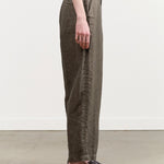 Pas de Calais Designer Brand Linen Twill Wide Pants Trousers in Khaki Green