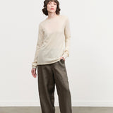 Pas de Calais Designer Brand Khaki Green Linen Twill Wide Pants Trousers 