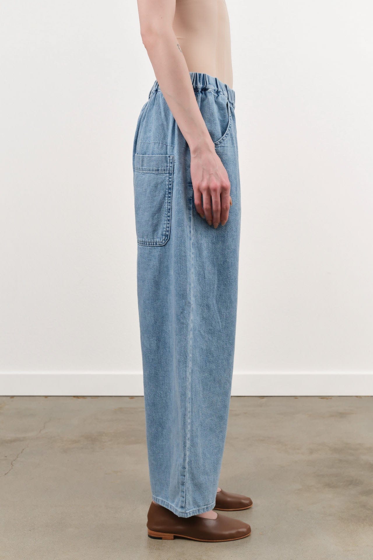 Pas de Calais Apparel Womens Pants 8 oz Natural Denim Easy Pants