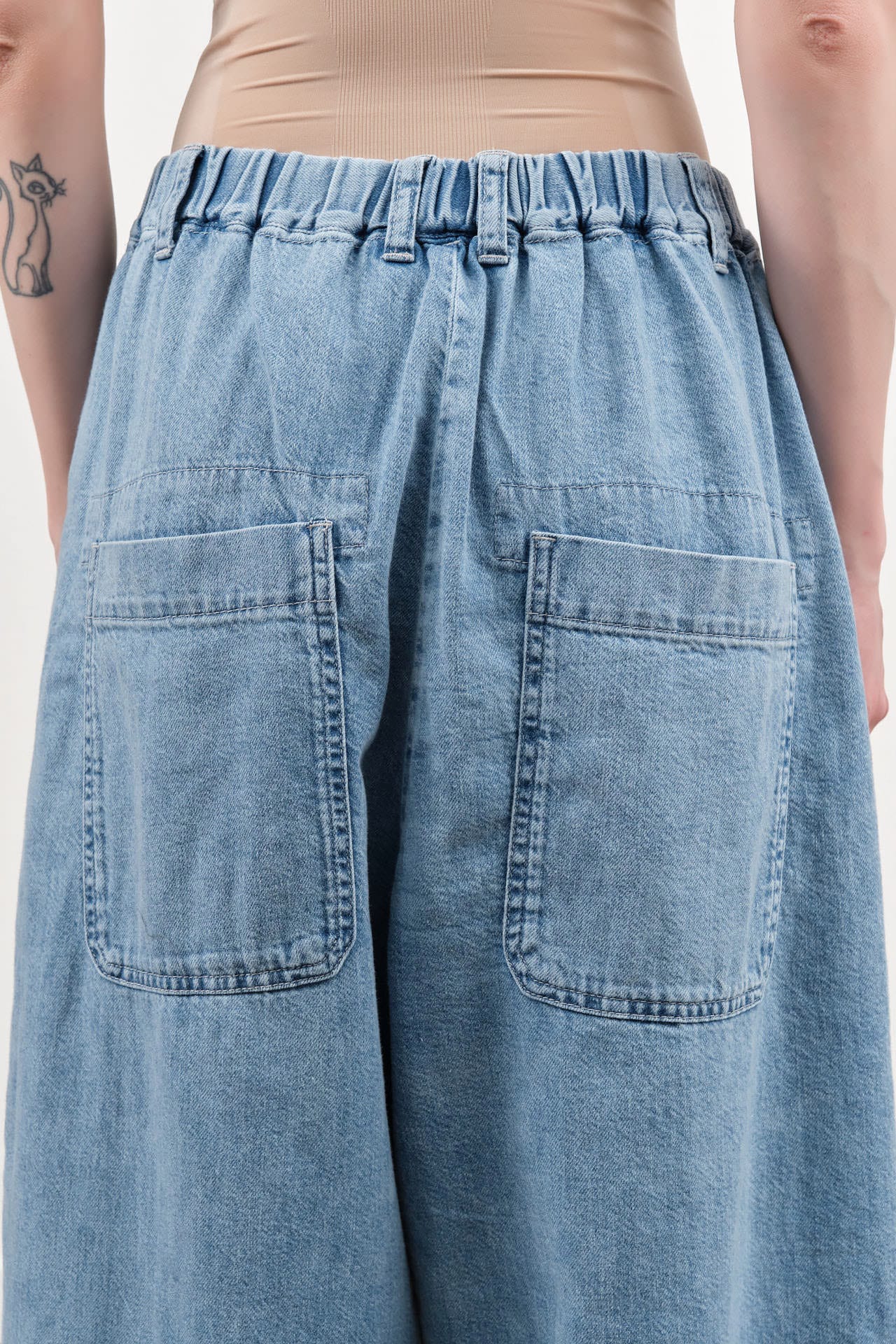 Pas de Calais Apparel Womens Pants 8 oz Natural Denim Easy Pants