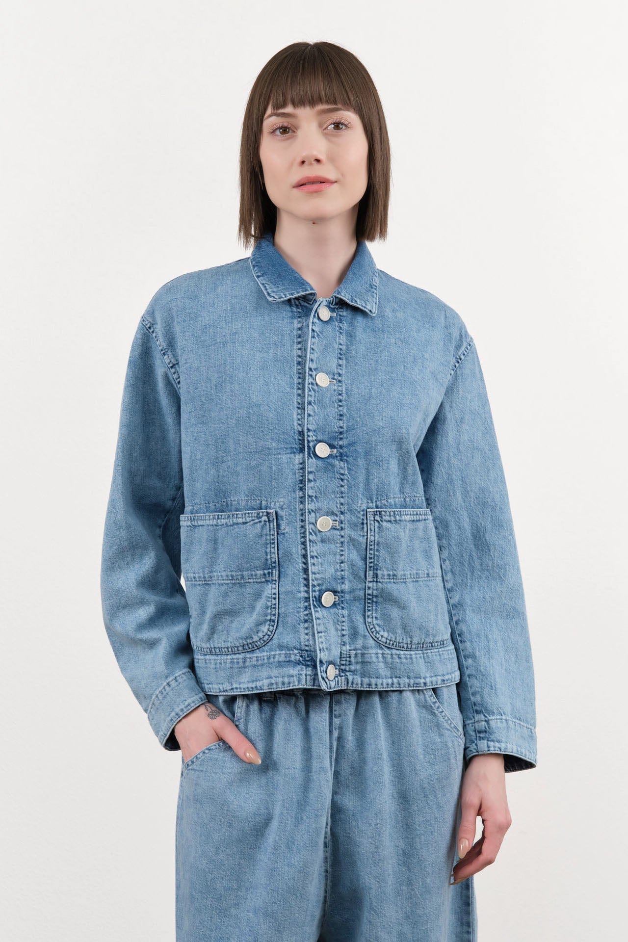 Pas de Calais Apparel Womens Jackets 8 oz Natural Denim Jacket