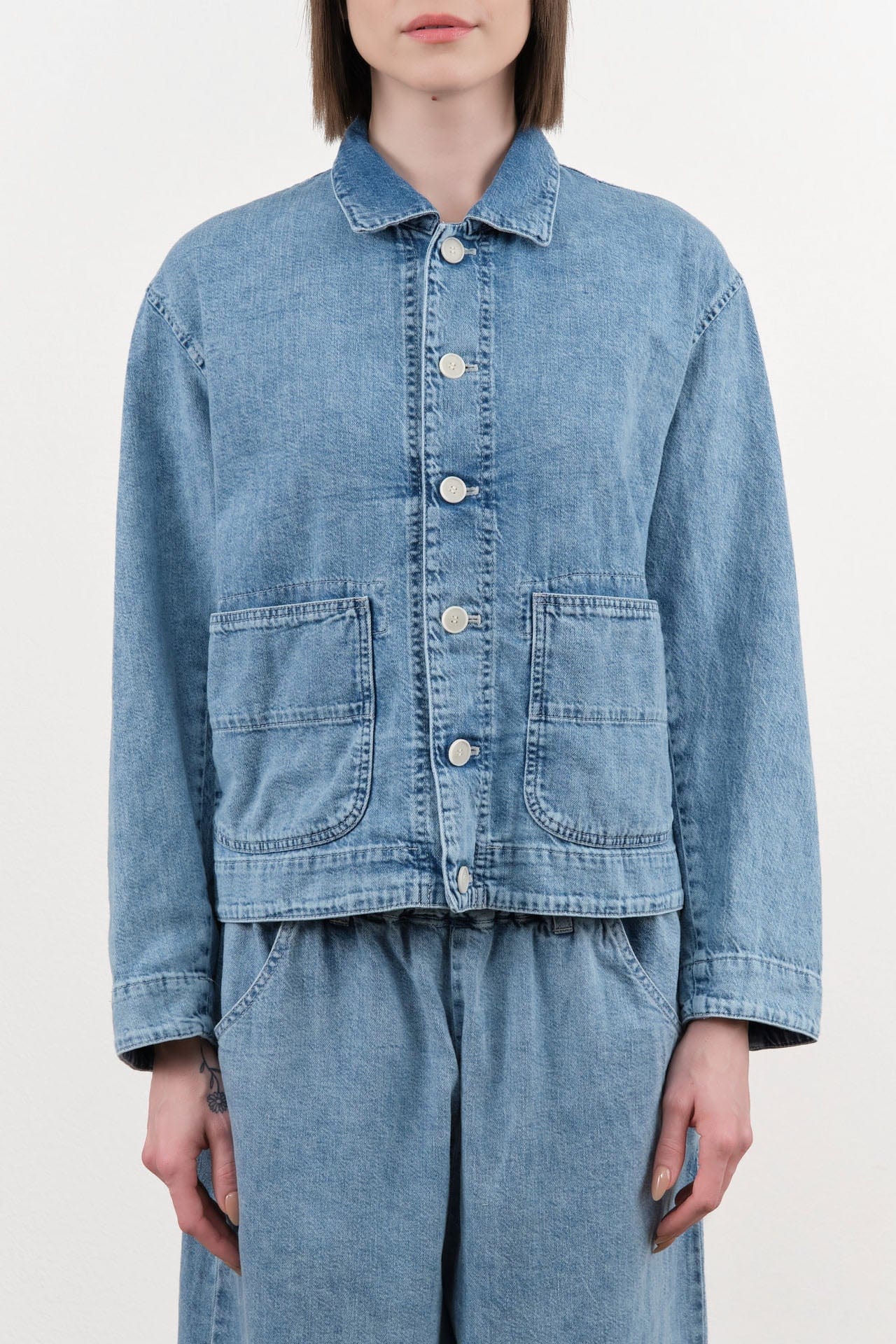 Pas de Calais Apparel Womens Jackets 8 oz Natural Denim Jacket