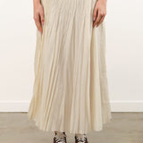 Pas de Calais Apparel Womens Skirts Acetate Lyocell Slub Lawn Pleated Skirt
