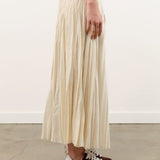 Pas de Calais Apparel Womens Skirts Acetate Lyocell Slub Lawn Pleated Skirt