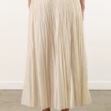 Pas de Calais Apparel Womens Skirts Acetate Lyocell Slub Lawn Pleated Skirt