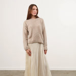 Pas de Calais Apparel Womens Skirts Acetate Lyocell Slub Lawn Pleated Skirt