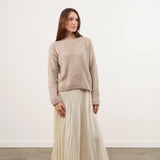 Pas de Calais Apparel Womens Skirts Acetate Lyocell Slub Lawn Pleated Skirt