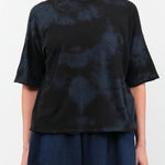 Pas de Calais Apparel Womens Tees Antique Dye Recycle Jersey Oversize T-Shirt in Black