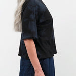 Pas de Calais Apparel Womens Tees Antique Dye Recycle Jersey Oversize T-Shirt in Black