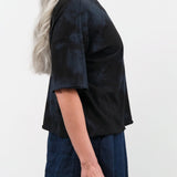 Pas de Calais Apparel Womens Tees Antique Dye Recycle Jersey Oversize T-Shirt in Black