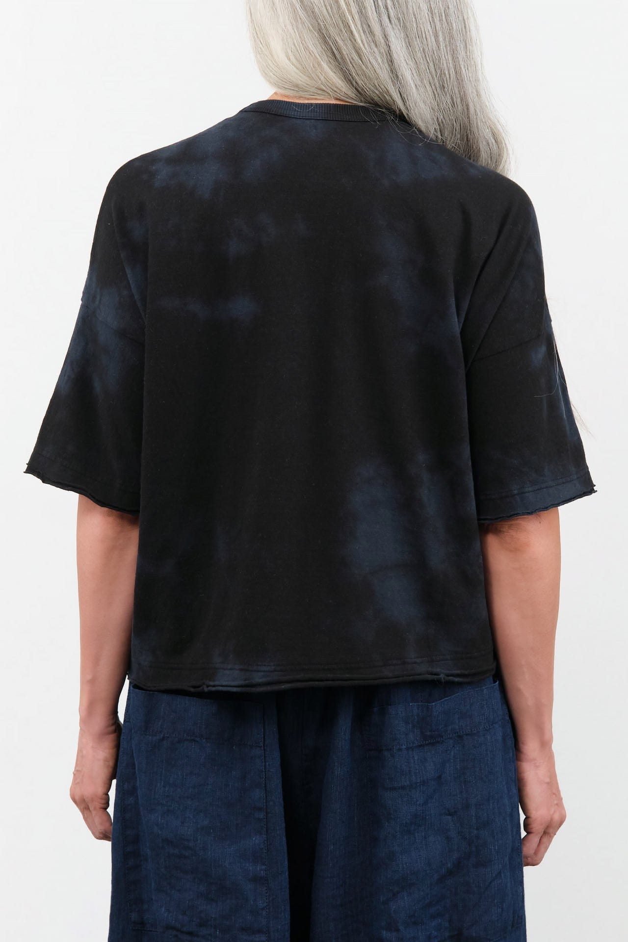 Pas de Calais Apparel Womens Tees Antique Dye Recycle Jersey Oversize T-Shirt in Black