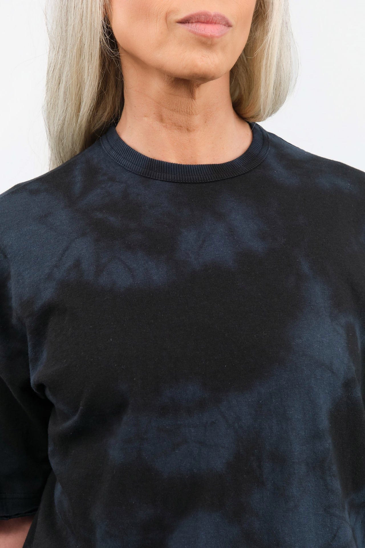 Pas de Calais Apparel Womens Tees Antique Dye Recycle Jersey Oversize T-Shirt in Black