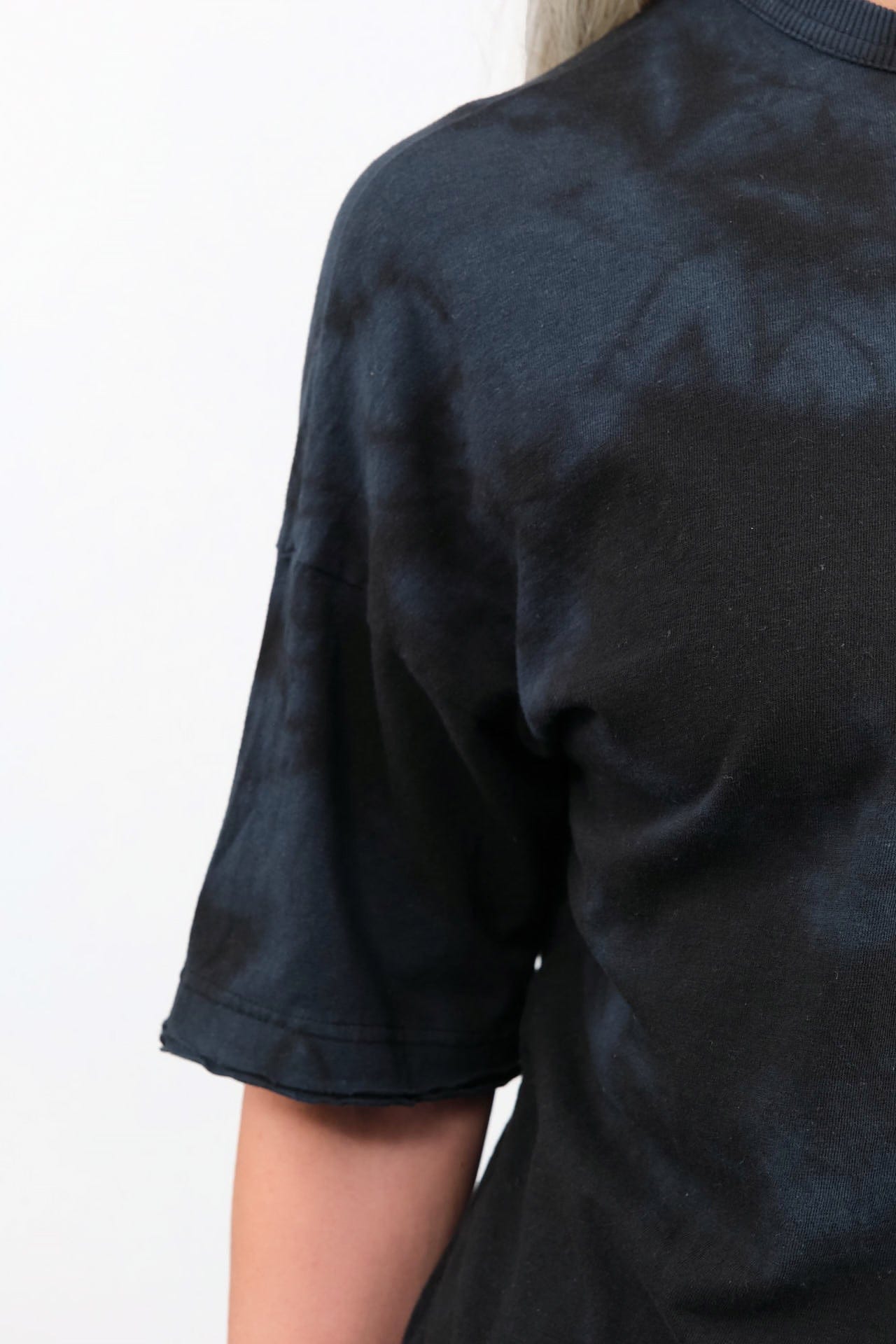 Pas de Calais Apparel Womens Tees Antique Dye Recycle Jersey Oversize T-Shirt in Black