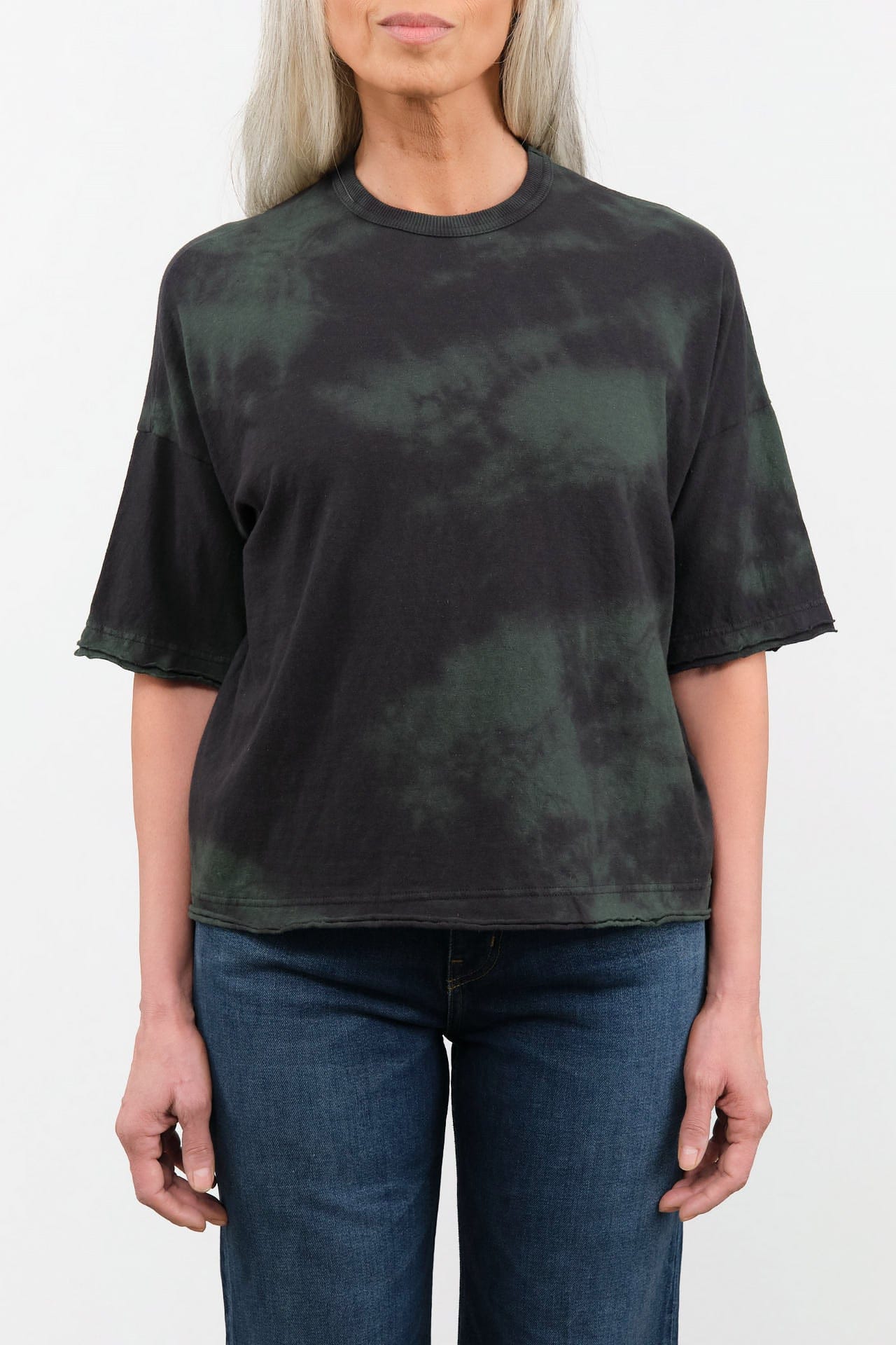 Pas de Calais Apparel Womens Tees Antique Dye Recycle Jersey Oversize T-Shirt in Sumikuro
