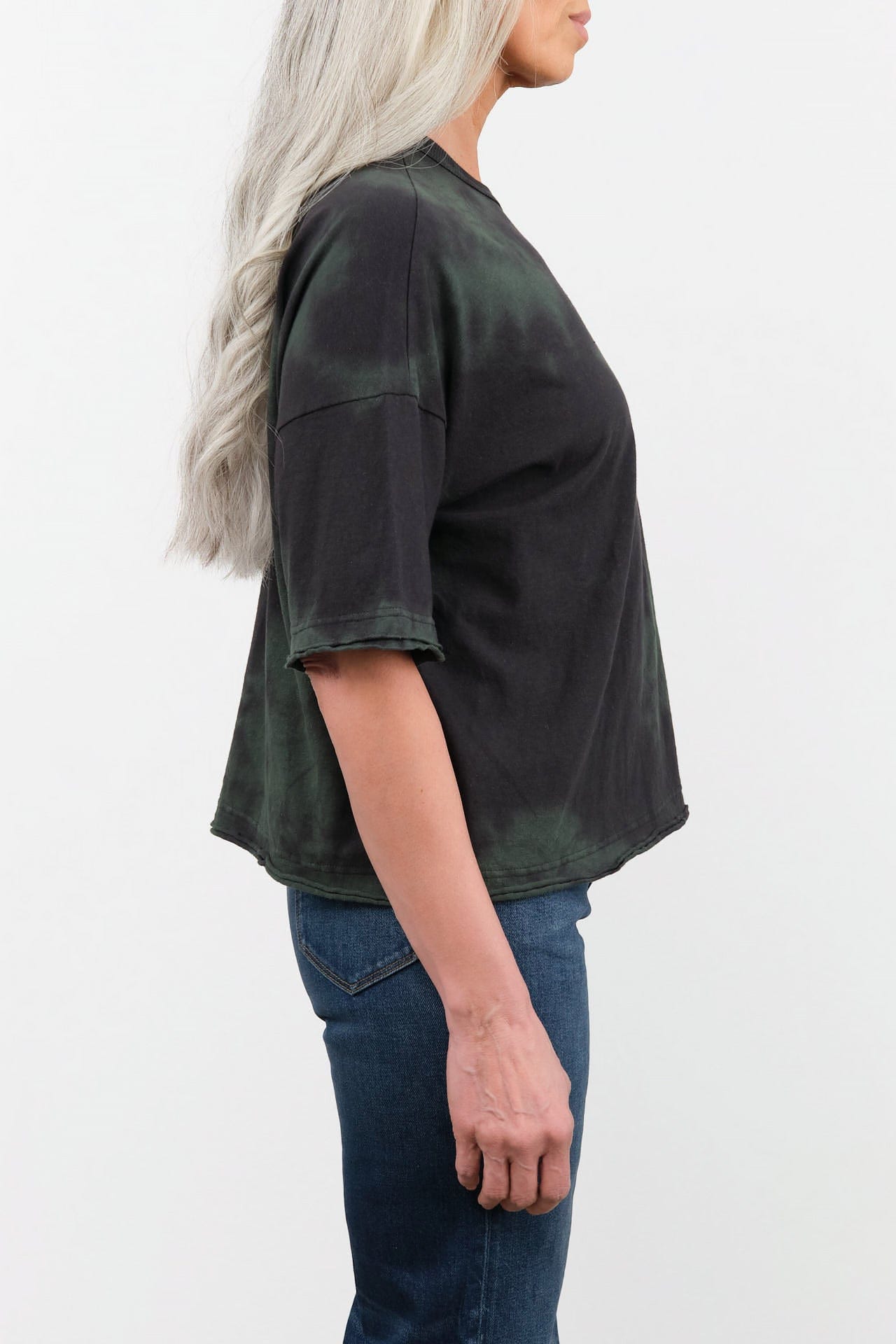 Pas de Calais Apparel Womens Tees Antique Dye Recycle Jersey Oversize T-Shirt in Sumikuro