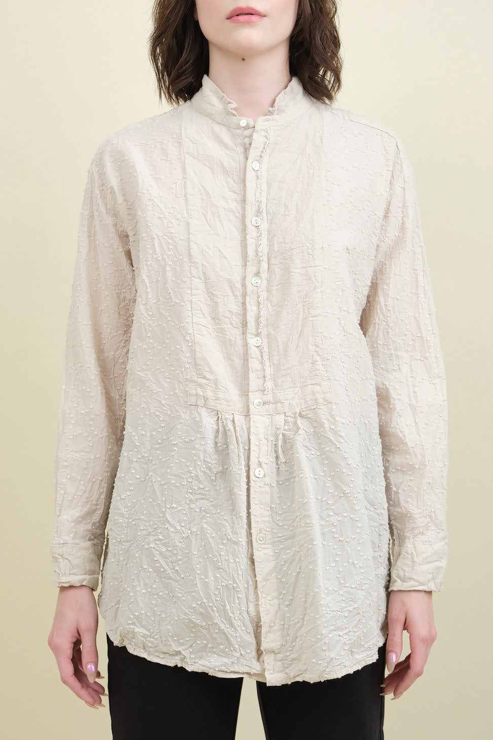 Front of Botanical Dye Blouse in Natural