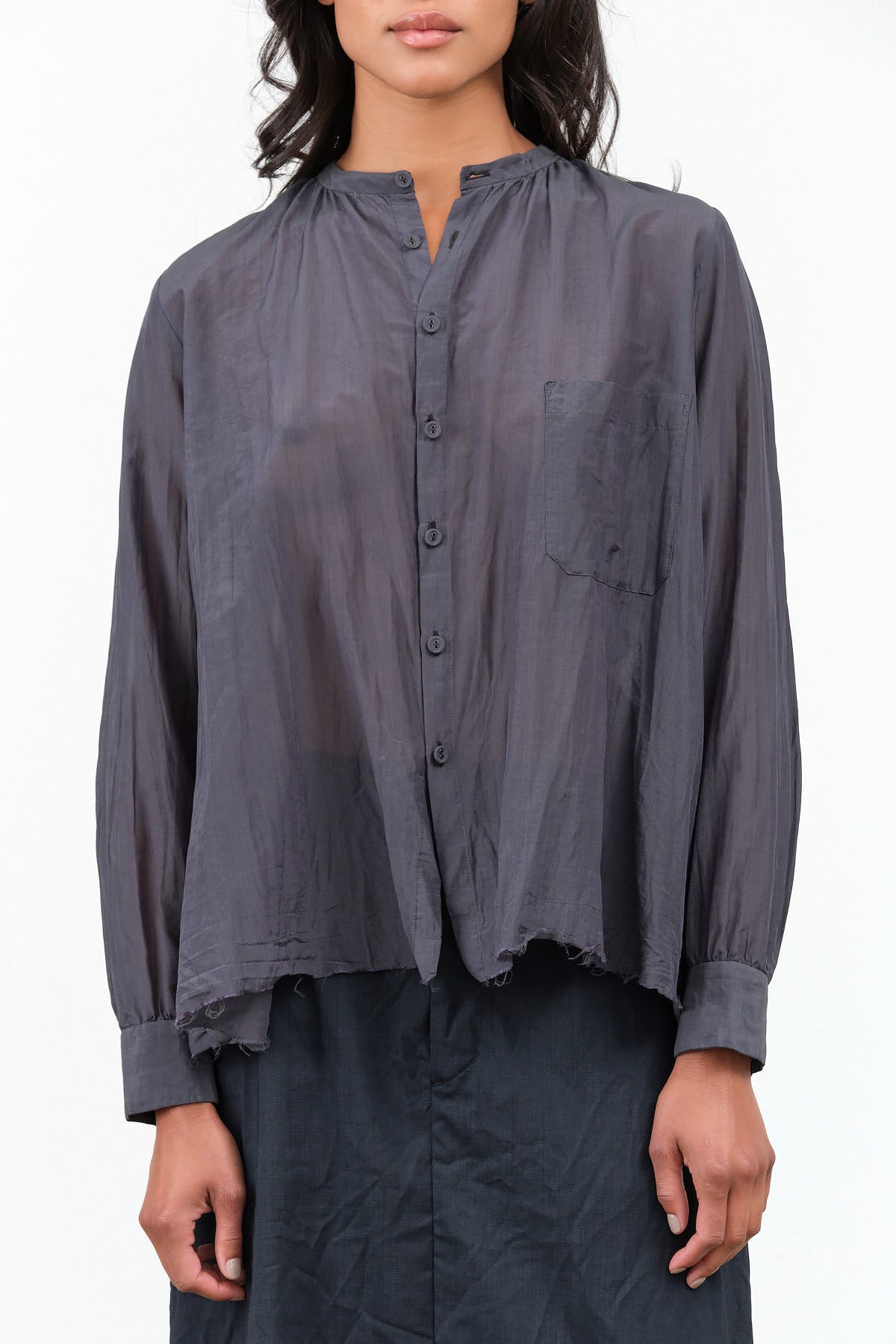 Botanical Dye Blouse with Front Pocket by Pas de Calais in Green
