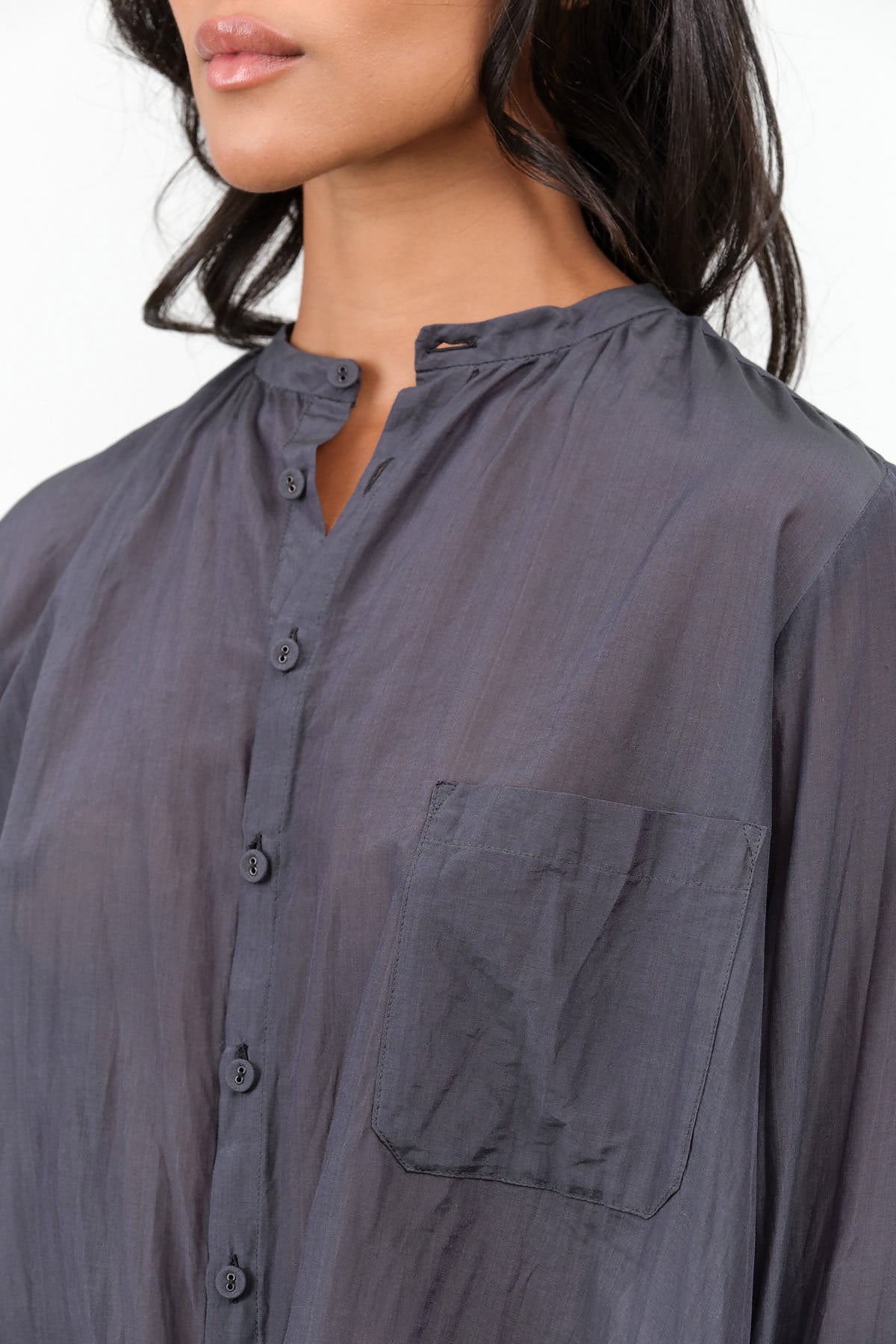 Green Botanical Dye Blouse with Front Pocket from Pas de Calais