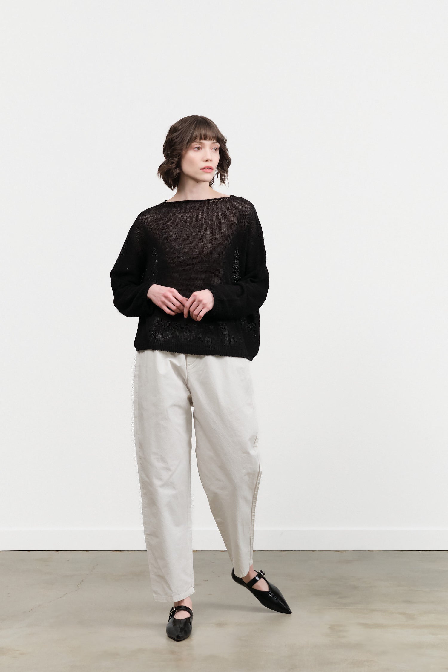 Pas de Calais C/H Loose Slim Pants in Ivory