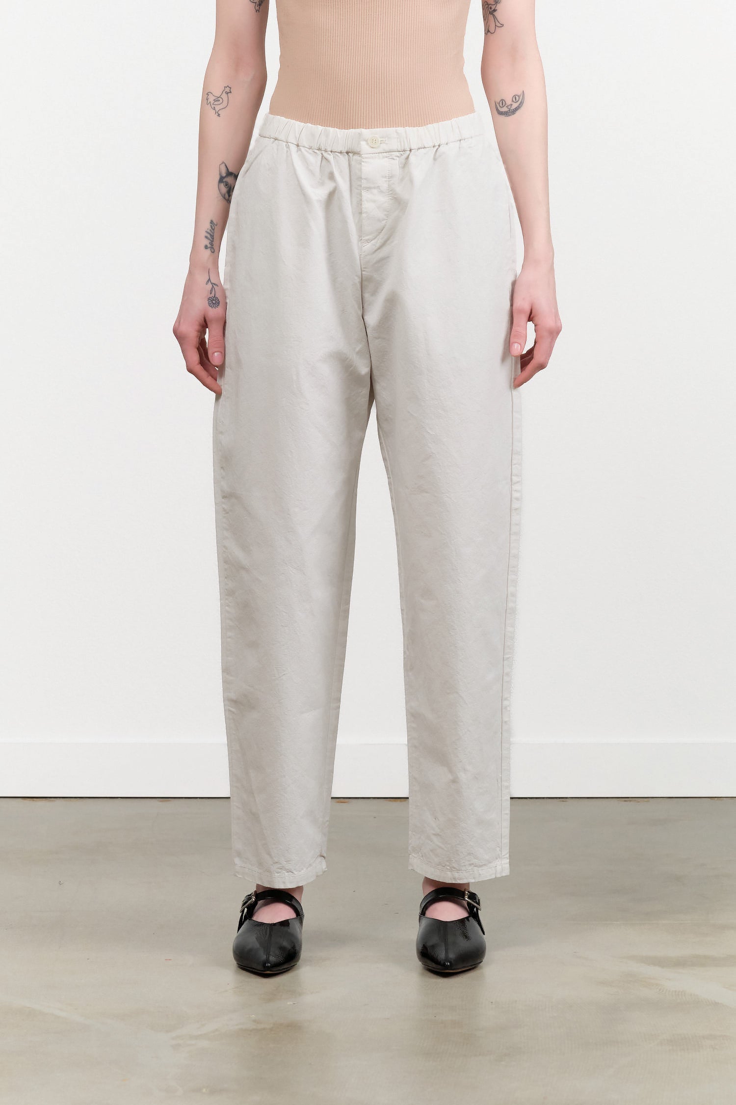 C/H Loose Slim Pants by Pas de Calais in Ivory