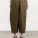 C/H Parachute Wide Pants with Elastic Waist and Pockets in Beige Green by Pas de Calais Designer Brand 