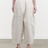 Ivory White C/H Parachute Wide Pants with Pockets by Pas de Calais Designer Brand