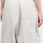 C/H Parachute Wide Pants with Pockets in Ivory White by Pas de Calais Designer Brand