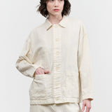 Pas de Calais C/L Satin Coverall Jacket in Natural