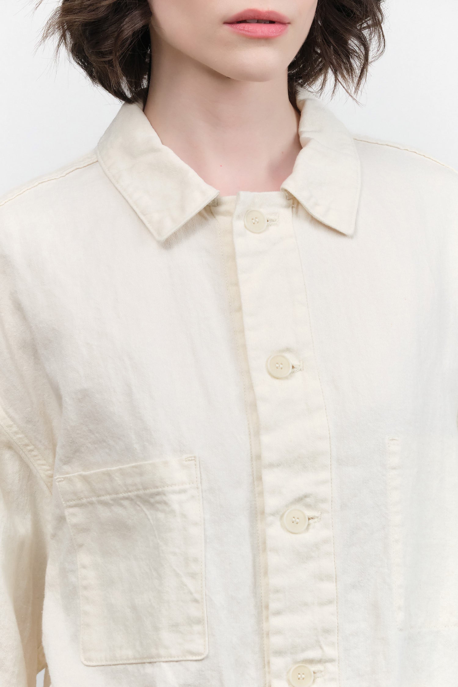 Natural C/L Satin Coverall Jacket by Pas de Calais