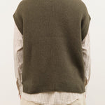 Pas de Calais Apparel Womens Sweaters Cashmere Blend Lambs Wool Patterned Knit V-Neck Vest