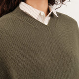 Pas de Calais Apparel Womens Sweaters Cashmere Blend Lambs Wool Patterned Knit V-Neck Vest