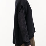Pas de Calais Apparel Womens Sweaters Cashmere Lambs Wool Boat Neckline Vest in Black