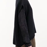 Pas de Calais Apparel Womens Sweaters Cashmere Lambs Wool Boat Neckline Vest in Black