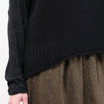 Pas de Calais Apparel Womens Sweaters Cashmere Lambs Wool Boat Neckline Vest in Black