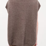 Pas de Calais Apparel Womens Sweaters Cashmere Lambs Wool Boat Neckline Vest in Greige